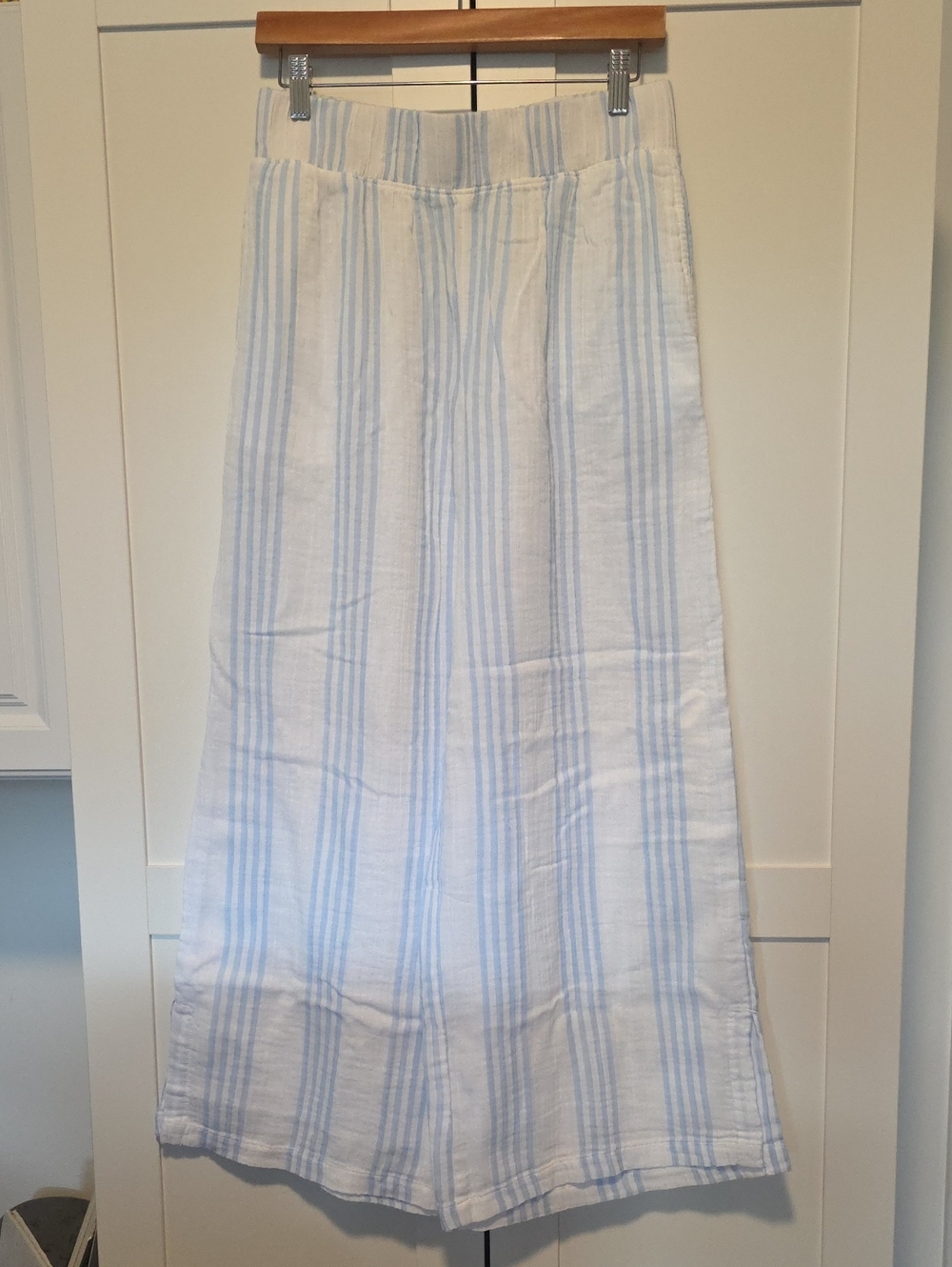 L.L.Bean Cloud Gauze Wide Leg Stripe Pants XS $49.99